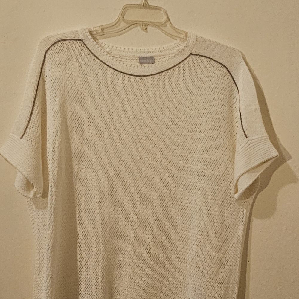 Chico's Cream Crew Neck Sweater